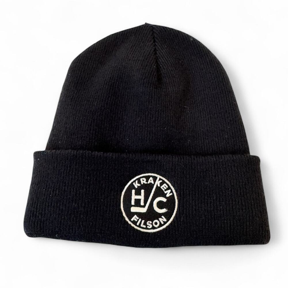 Filson X Kraken HC Black Beenie Hat Unisex OS Fall Hockey Seattle 2023/2024 LE